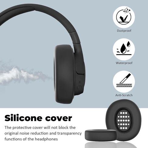 غطاء وسائد أذن من السيليكون لـ JBL Tune 770NC، غطاء جلد ناعم مضاد للخدش وغبار لسماعات JBL 720BT وJBL 770NC (أسود) in Kuwait