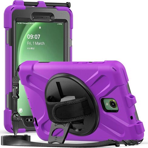 for Samsung Galaxy Tab Active 5 8 inch 2024 X306B/X300 Case,Three-in-one Shatter-Resistant Shell, Drop-Proof, Dust-Proof, Shock-Proof,360 Degree Rotating Multi-Function Grip Bracket,Red in Kuwait