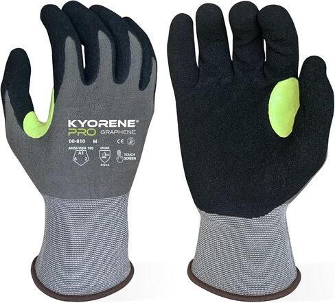 قفازات عمل Kyorene Pro 00-810 من الجرافين - قفازات واقية مقاومة للقطع مع طلاء النخيل من النتريل الرغوي الصغير in Kuwait