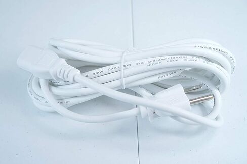 [30 FT-White] Omnihil UL Universal 3 Prong 3 Pin Power Cord (NEMA 5-15P to IEC320C13) 18AWG CE/BS/SAA Certified - Up to 500W Max Power - UL Listed (Compatible with Many Models) in Kuwait