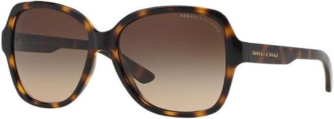 Armani Exchange Woman Sunglasses Shiny Black Frame, Gradient Grey Lenses, 57MM in Saudi Arabia