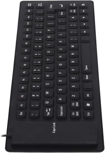 Sanpyl Roll-up Silicone Keyboard, Fully Sealed Waterproof, Lightweight Portable USB Wired 85 Keys Foldable Flexible Keyboard (Black) in Kuwait