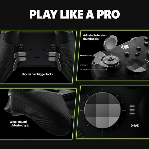 Custom Elite Series 2 Controller Bundle - TMR Thumbsticks - Never Get Stick Drift Again- Pink - Compatible With Xbox Series X|S, Xbox One, Windows PC, Android, and iOS - Includes Carrying Case, Swappable Thumbsticks/Dpad, Back paddles, Charger, Adjustable in Kuwait