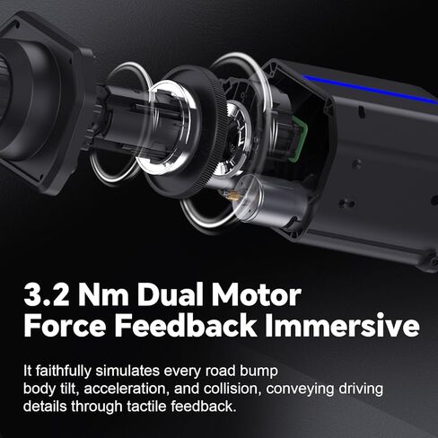 عجلة سباق PXN PC، عجلة قيادة V99 Real Force Feedback مع دواسات ومحول، محاكاة عجلة قيادة سباق قابلة للفصل 270/900 درجة للكمبيوتر الشخصي، Xbox One، Xbox Series X/S، PS4 (مستعملة - مثل الجديد) in Kuwait