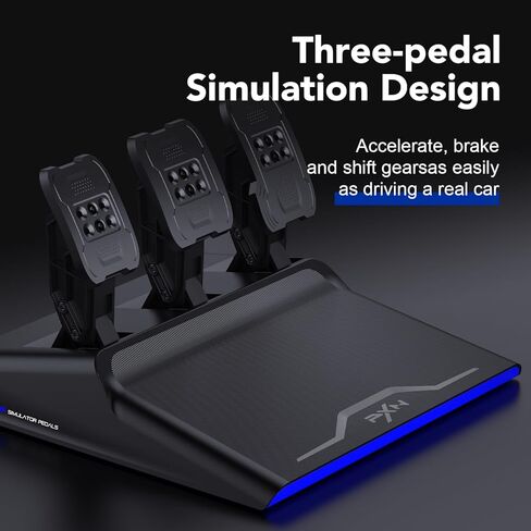 عجلة سباق PXN PC، عجلة قيادة V99 Real Force Feedback مع دواسات ومحول، محاكاة عجلة قيادة سباق قابلة للفصل 270/900 درجة للكمبيوتر الشخصي، Xbox One، Xbox Series X/S، PS4 (مستعملة - مثل الجديد) in Kuwait