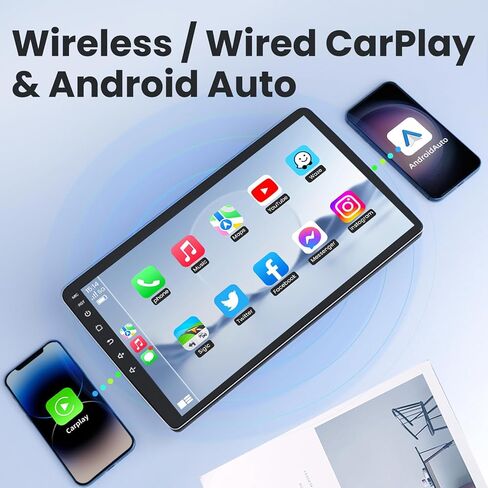 [8Core 4G+64G] Car Radio for Chrysler 200 200C 2015-2017: 9" HD Touch Screen Stereo with Wireless Carplay Android Auto 5G WiFi Bluetooth GPS FM AM SWC Mirror Link Backup Camera in Kuwait