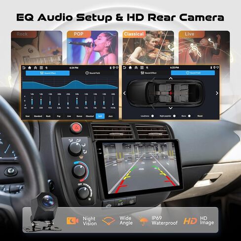 ستيريو سيارة 4 جيجابايت + 128 جيجابايت لسيارة Honda Civic (1996-2001) مع شاشة لمس Incell مقاس 9 بوصات، راديو السيارة Android 13 اللاسلكي CarPlay Android Auto BT/DSP/SWC/GPS in Kuwait