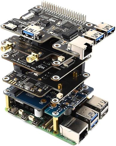 PCIe to 4-CH PCIe HAT Adapter Board, Compatible for Raspberry Pi 5, PCIe Gen2 Expansion Module with 4 FFC Connectors, Supports Multiple PCIe HAT Stacking for Raspberry Pi 5 Projects in Kuwait