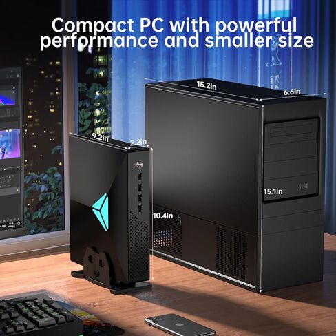 Mini Gaming PC, Desktop Computer Core i9-10900F 10 Cores Upto 5.2GHz, Win-11 Pro, 32G DDR4| 512G NVME SSD, GeForce RTX3050 6G, Type-C/HDMI/DP Ports, 8K@60Hz, WiFi6E/BT5.3 for Video Editing in Kuwait