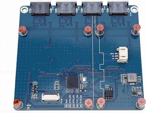لوحة PCIe إلى 4 منافذ جيجابت ETH لـ Pi 5، محول RJ45 رباعي المنافذ، التوصيل والتشغيل، بدون سائق، RTL8153، مدمج لجدار الحماية لجهاز التوجيه NAS in Kuwait