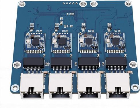 Diyeeni التوصيل والتشغيل PCIe إلى لوحة Gigabit ETH PCIe إلى بطاقة جيجابت إيثرنت ذات 4 منافذ لـ RPi 5 مع منافذ RJ45 لا يتطلب برنامج تشغيل in Kuwait