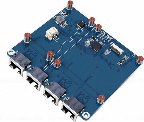 Diyeeni التوصيل والتشغيل PCIe إلى لوحة Gigabit ETH PCIe إلى بطاقة جيجابت إيثرنت ذات 4 منافذ لـ RPi 5 مع منافذ RJ45 لا يتطلب برنامج تشغيل in Kuwait