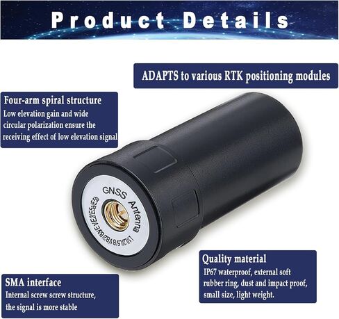 RTK Antenna GNSS Antenna, Four-Star Multi-Frequency for UAV Surveying, Support GPS L1/L2/L5,GLONASS G1/G2/G3 Galileo E1/E5a/E5b Centimeter-Level Positioning IP67 Waterproof SMA Connector in Kuwait