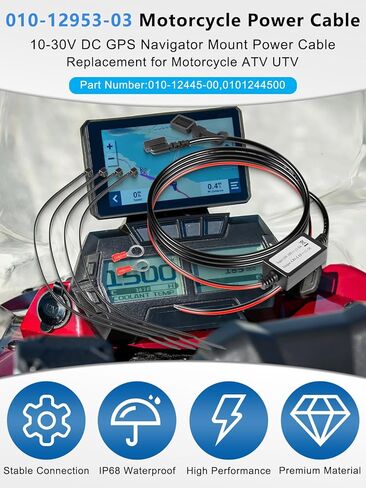 010-12953-03 كابل طاقة ملاح الدراجة النارية يناسب Garmin Tread & Zumo XT Navigator، 10-30V DC Navigator Power Cable استبدال للدراجات النارية ATV UTV in Kuwait