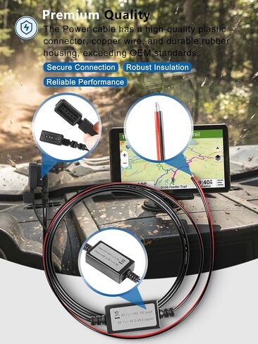 010-12953-03 كابل طاقة ملاح الدراجة النارية يناسب Garmin Tread & Zumo XT Navigator، 10-30V DC Navigator Power Cable استبدال للدراجات النارية ATV UTV in Kuwait