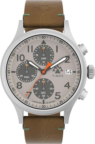 حزام جلدي ماركة Timex للرجال Expedition Sierra 40 مم، بني، 20 ساعة كاجوال طراز: TW2V07600VQ، لون برونزي/طبيعي، مقاس واحد, أسمر / طبيعي, One Size, حزام in Kuwait