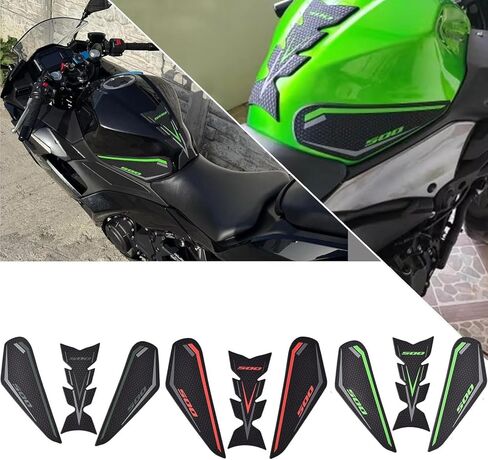 Motorcycle Accessories Non-Slip Side Fuel Gas Tank Pads Protector for KA&WA&SA&KI Ninja 500 SE NINJA500 Z500 2024 2025 Waterproof Rubber Tank Protection (Red) in Saudi Arabia