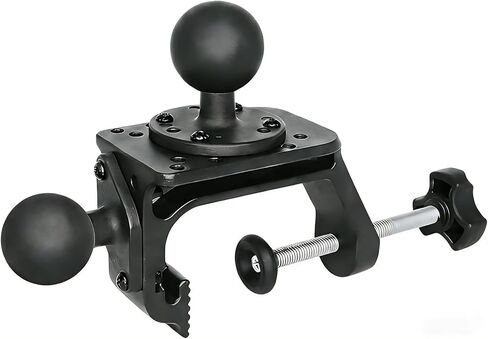 حامل Strg C-Clamp مع قاعدة دائرية كروية مقاس 1.5 بوصة وقاعدة ماسية، حامل مخلب على شكل قارب بمشبك من الألومنيوم متوافق مع ذراع بمقبس مزدوج كروي مقاس 1.5 بوصة لتركيب هاتف GoPro GPS والمزيد in Kuwait