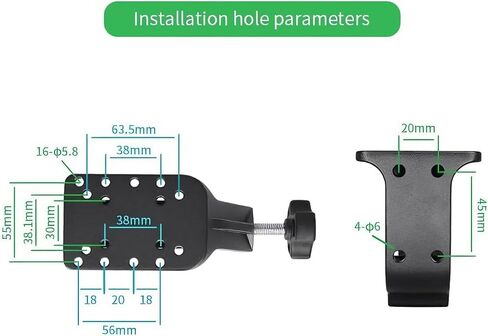 حامل Strg C-Clamp مع قاعدة دائرية كروية مقاس 1.5 بوصة وقاعدة ماسية، حامل مخلب على شكل قارب بمشبك من الألومنيوم متوافق مع ذراع بمقبس مزدوج كروي مقاس 1.5 بوصة لتركيب هاتف GoPro GPS والمزيد in Kuwait