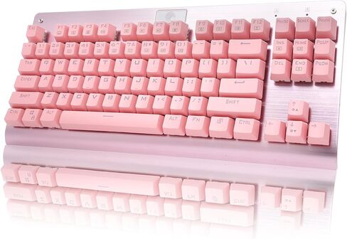 لوحة مفاتيح ميكانيكية Granvela 87-Key Pink TKL مع مفاتيح بنية تعمل باللمس، لوحة مفاتيح بإضاءة خلفية LED قابلة للتبديل السريع للألعاب والمكتب in Kuwait