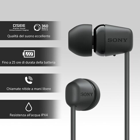 Sony WI-C100 Headset Wireless In-ear Calls/Music Bluetooth Black in Kuwait