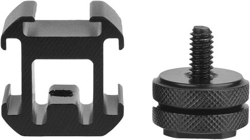 Solid Triple Hot Shoe Mount Adapter Portable Mic LED Light Holder for Hot Shoe Cameras Metal Black in Kuwait