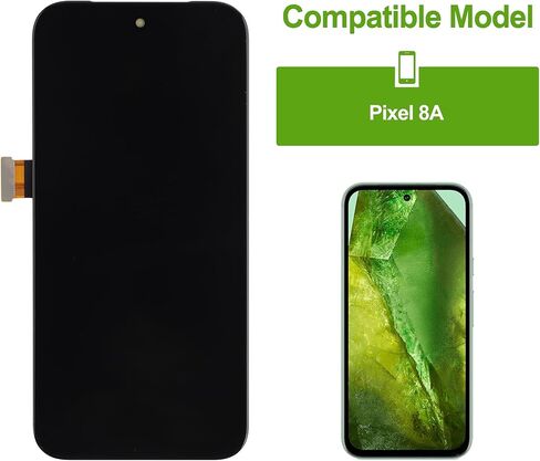 OLED LCD Display Replacement Compatible with Pixel 8A GKV4X G6GPR G8HHN G576D Touch Screen Digitizer Assembly with Repair Tools-Support Fingerprint in Kuwait