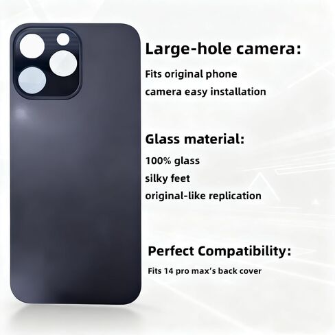 غطاء خلفي لهاتف آيفون 14 برو ماكس بديل للزجاج الخلفي - زجاج خلفي فاخر لهاتف آيفون 14 برو ماكس، مع طقم إصلاح in Kuwait