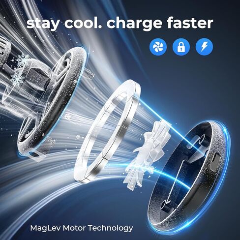 for Magsafe Car Mount Charger 25W, Rapid Cooling Fast Wireless Charging Phone Holder, Dual Mount for Tesla Screen & Air Vent, 45W Adapter Included, for iPhone 17-13 & Samsung S26/S25 in Kuwait