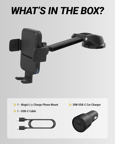 Scosche Wireless Car Charger Mount, Auto-Clamping Car Phone Holder Charger for Dashboard/Windshield with Adjustable Arm, 360° Rotation, Compatible with iPhone, Samsung, and More Android Phones in Kuwait