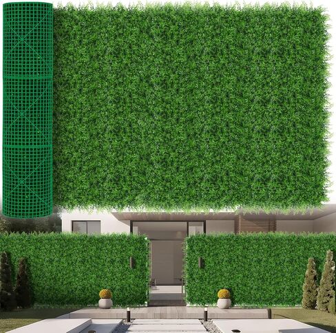 Artificial Boxwood Wall Panels, 20''x20'' 12pcs Grass Wall Panels with Mint Plant Leaves, Greenery Backdrop Privacy Screen with UV Protection, Green Grass Wall for Garden Indoor Outdoor Decor in Saudi Arabia