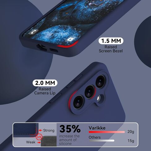 حافظة Varikke لهاتف Samsung Galaxy S26، ترقية السيليكون السائل [حماية الكاميرا] [بطانة من الألياف الدقيقة المضادة للخدش] حافظة هاتف واقية لكامل الجسم من المطاط الهلامي الناعم الملمس، أرجواني داكن in Kuwait