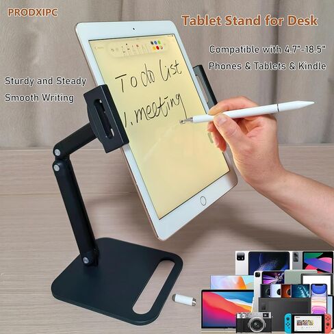iPad Stand for Desk, Adjustable 360° Aluminum Alloy Tablet Stand Foldable, Portable Tablet Holder Stand for 4.7"-18.5" Compatible with iPhone/iPad/Kindle/Portable Monitor in Kuwait