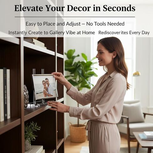 Tabletop Acrylic Display Stand Holder Artwork Storage Rack Clear Acrylic Book Display for Picture, Tablet, Canvas Board, Magazine, Plate,Frame, Albums Record, Plaque with Cleaning Cloth in Kuwait