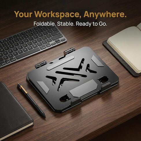 360° Rotating Metal Pad/Tablet Stand, Foldable Height Adjustable Desktop Holder for 4-13 Inch Pad/Tablet Home Office-Black in Kuwait