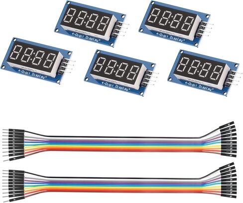 5 قطع شاشة LED مكونة من 4 أرقام مع التحكم في السطوع 0.36 بوصة TM1637 وحدة أنبوب رقمية قابلة للتعديل لـ Arduino for Raspberry Pi in Kuwait