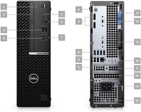 Dell Optiplex 5080 SFF Desktop | Core i7-10700 - 512GB SSD Hard Drive - 64GB RAM | 8 cores @ 4.8 GHz Win 11 Pro Black (Renewed) in Kuwait