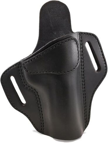 2 Slot OWB Belt Slide Holster – Fits Most 1911 Style Handguns – Premium Leather Concealed Carry Holster with Sweat Guard – Made in USA in Saudi Arabia