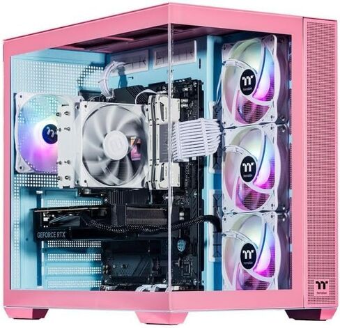 كمبيوتر الألعاب Velztorm Pink Fultix المُصمم مسبقًا (AMD Ryzen 5-5500، GeForce RTX 5070، 32 جيجابايت DDR4، 1 تيرابايت PCIe SSD، مراوح RGB، 750 واط PSU، WiFi 5، بلوتوث 5.0، RJ-45، 1 منفذ عرض، HDMI، Win 11 Home) in Kuwait