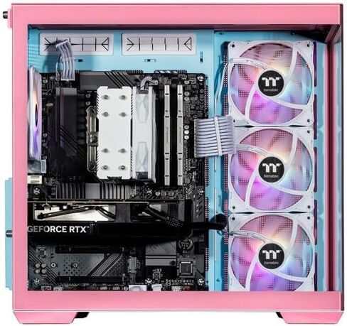 كمبيوتر الألعاب Velztorm Pink Fultix المُصمم مسبقًا (AMD Ryzen 5-5500، GeForce RTX 5070، 32 جيجابايت DDR4، 1 تيرابايت PCIe SSD، مراوح RGB، 750 واط PSU، WiFi 5، بلوتوث 5.0، RJ-45، 1 منفذ عرض، HDMI، Win 11 Home) in Kuwait