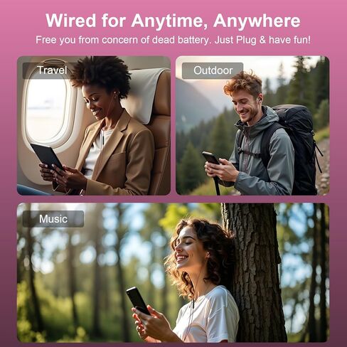 USB C Wired Headphones with Mic Magnetic in Ear Type C Earbuds Nylon Braided Tangle-Free USB C Earphones for iPhone 17 16 15 Galaxy S26 S25 S24 for Google Pixel 10 for iPad/MacBook Android Black Red in Kuwait