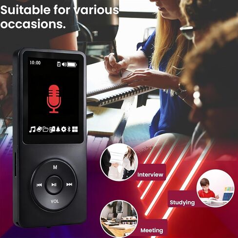 128GB MP3 Player with Bluetooth - Portable Music Player for Kids - with Built-in HD Speaker, Voice Recorder, HiFi Sound, E-Book (Included Earphones) in Kuwait