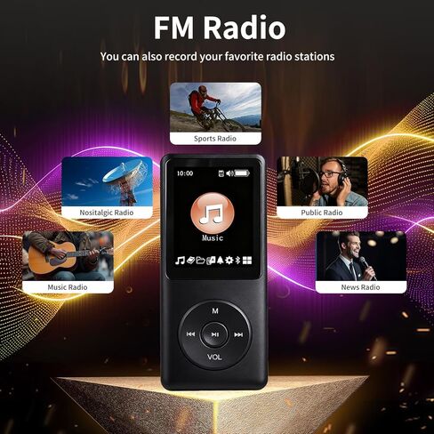 128GB MP3 Player with Bluetooth - Portable Music Player for Kids - with Built-in HD Speaker, Voice Recorder, HiFi Sound, E-Book (Included Earphones) in Kuwait