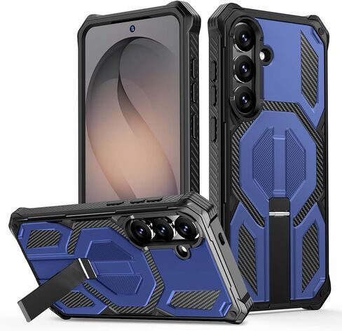 Strong Magnetic & Built-in Stand for Samsung Galaxy S24 Ultra Case, [Compatible with MagSafe], Military-Grade Protection, Shockproof Kickstand S24 Ultra Phone case (Orange) in Kuwait