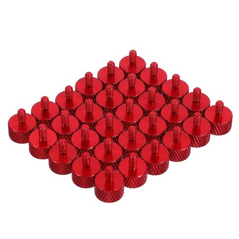 NUOBESTY 30pcs Aluminum Alloy Computer Case Thumb Screws M3x6 Knurled Hand-Twisted Fasteners for PC Cabinet Electrical Panel, Wine Red, Suitable for Motherboard Mounting and DIY Assembly in Kuwait