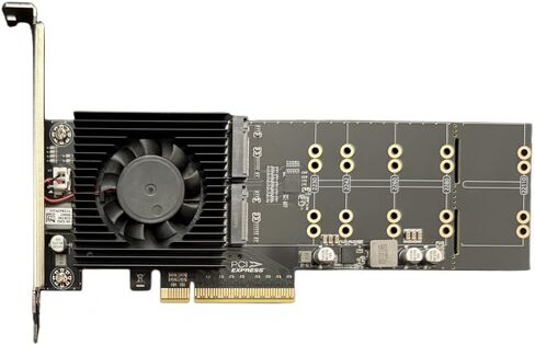 محول وحدة تحكم PCIe 4.0 X8 M.2 NVMe SSD مع PEX88024 PLX88024 PCI Express 4.0 X8 Switch إلى 4 منافذ M.2 بطاقة محول in Kuwait