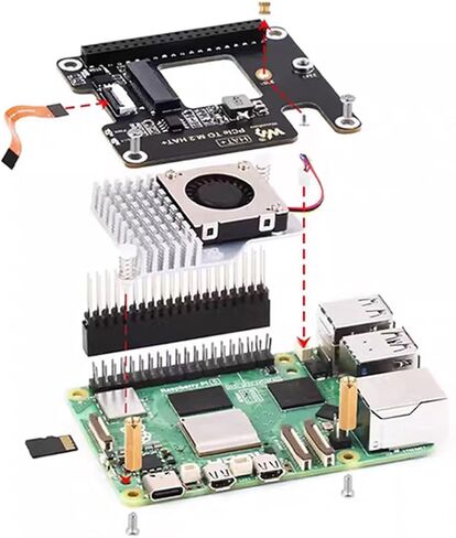 محول gotor PCIe إلى M.2 السرعة القصوى 500 ميجا بايت في الثانية Dual M.2 NVMe SSD HAT M.2 متوافق مع حجم محرك الحالة الصلبة 2280 2260 2242 2230 NVMe in Kuwait
