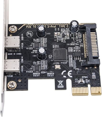 بطاقة توسيع PCIE إلى USB 3.2 GEN1 بسرعة 5 جيجابت في الثانية من النوع C 3. محول اللوحة الأمامية لبطاقة GEN1 لمحول اللوحة الأمامية من النوع C لسطح المكتب in Kuwait