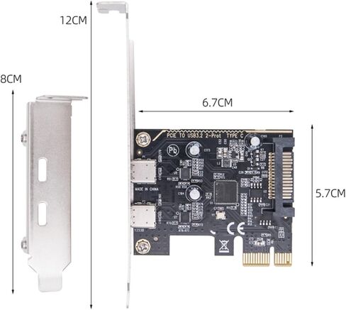 بطاقة توسيع PCIE إلى USB 3.2 GEN1 بسرعة 5 جيجابت في الثانية من النوع C 3. محول اللوحة الأمامية لبطاقة GEN1 لمحول اللوحة الأمامية من النوع C لسطح المكتب in Kuwait