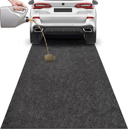 حصيرة انسكاب الزيت، 60 × 36 بوصة سجادة أرضية المرآب تحت سجادة ممر السيارة، وسادة زيت ماصة لتسرب الزيت، قابلة لإعادة الاستخدام، قابلة للغسل، متينة، ظهر مقاوم للماء، تحمي الأسطح، أسود (قطعتان) in Saudi Arabia